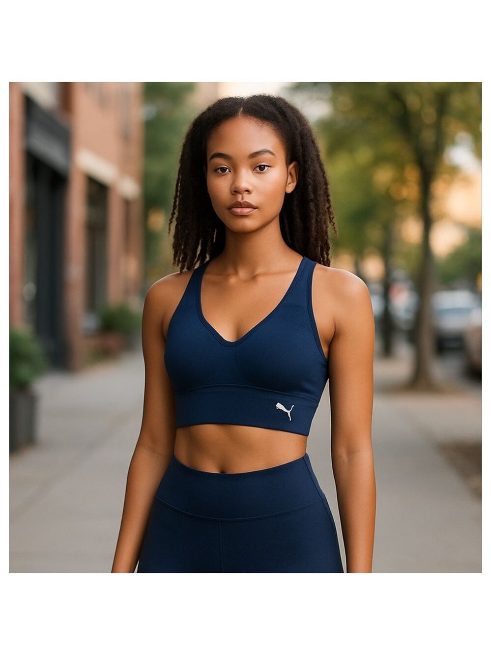Puma Deep Royal Blue Seamless Convertible Sports Bra Small Athletic Activewear